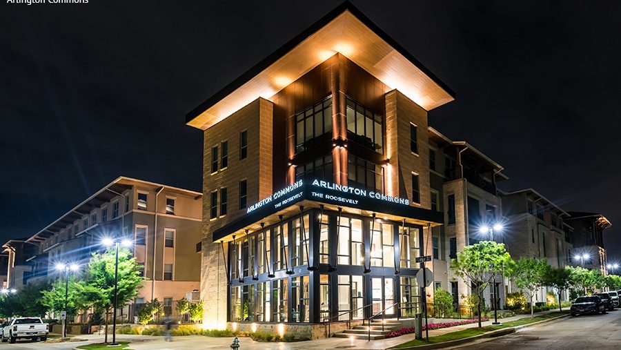 Photo of the Arlington Commons building with SilvaStar Soffit